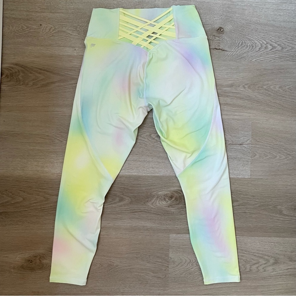 Fabletics Boost PowerHold High-Waisted 7/8 Legging, Blur/Lemon Crème - Picture 8 of 14